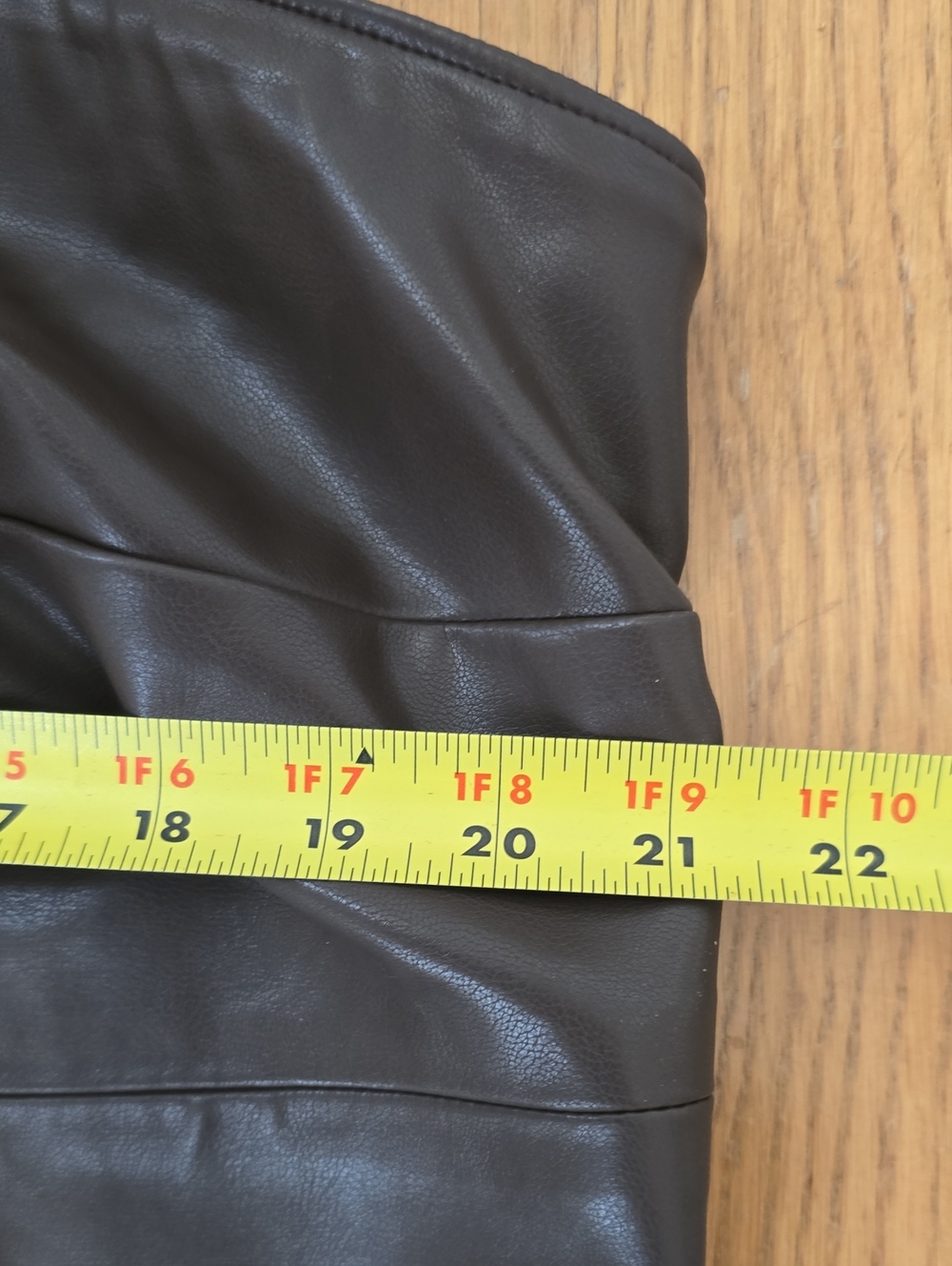 Ashley Graham Brand Women's Plus Size Brown Faux Leather Strapless Dress 20W - Picture 10 of 16